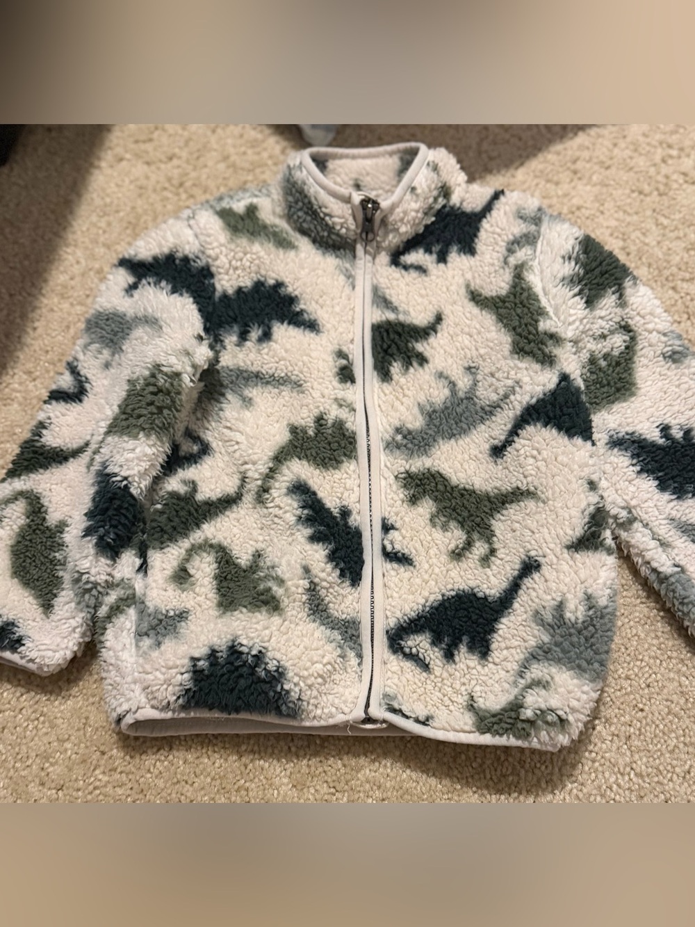 Baby And Toddler Boys Print Sherpa Zip Up Jacket - Brown